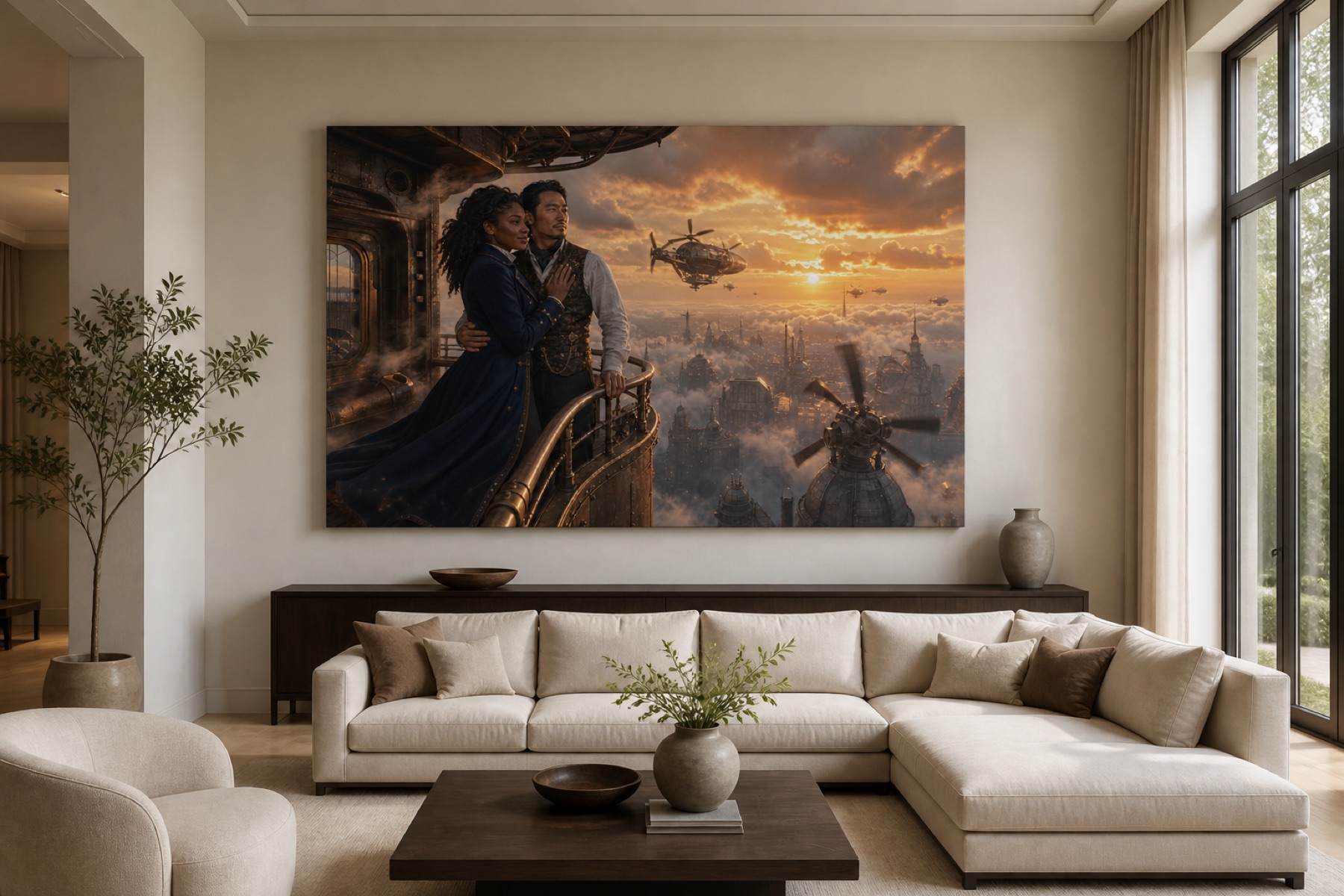 Airship balcony vaaka canvas-taulu