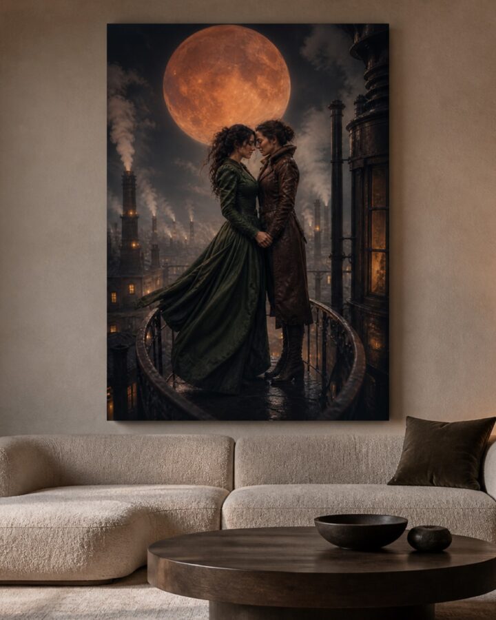 Copper moon pysty canvas-taulu