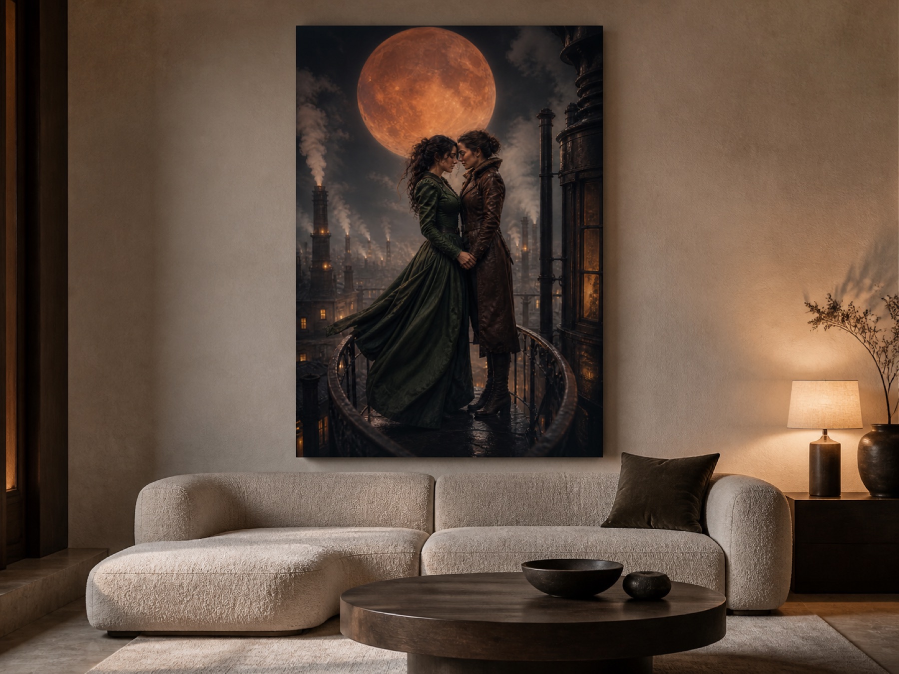 Copper moon pysty canvas-taulu