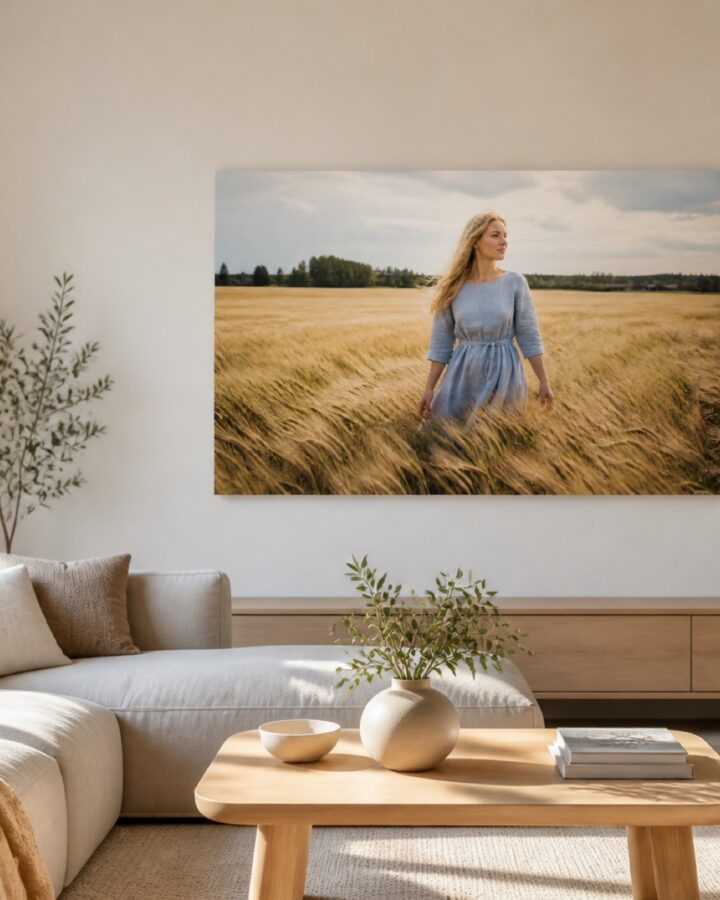 Tuuli vehnassa vaaka canvas-taulu