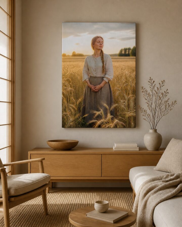 Hiljainen hetki pysty canvas-taulu