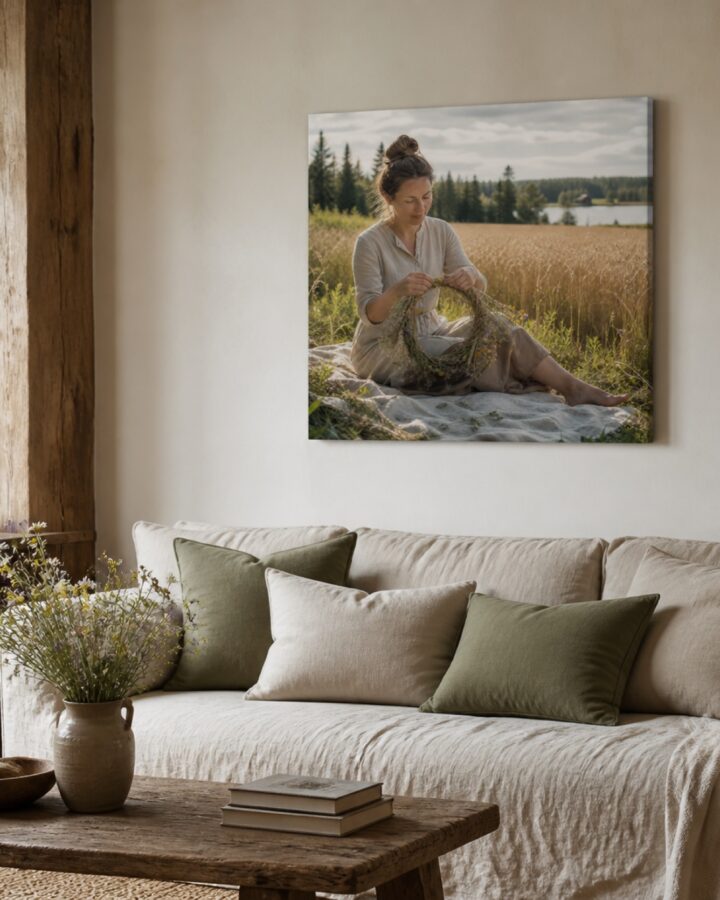 Elokuun seppele nelio canvas-taulu