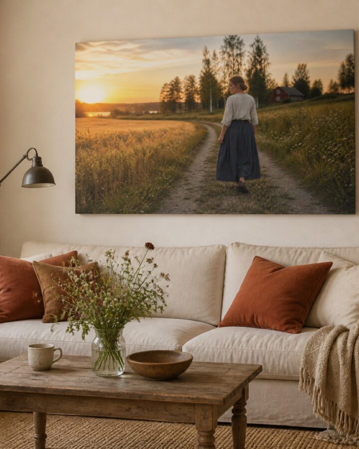 Kesaillan polku vaaka canvas-taulu