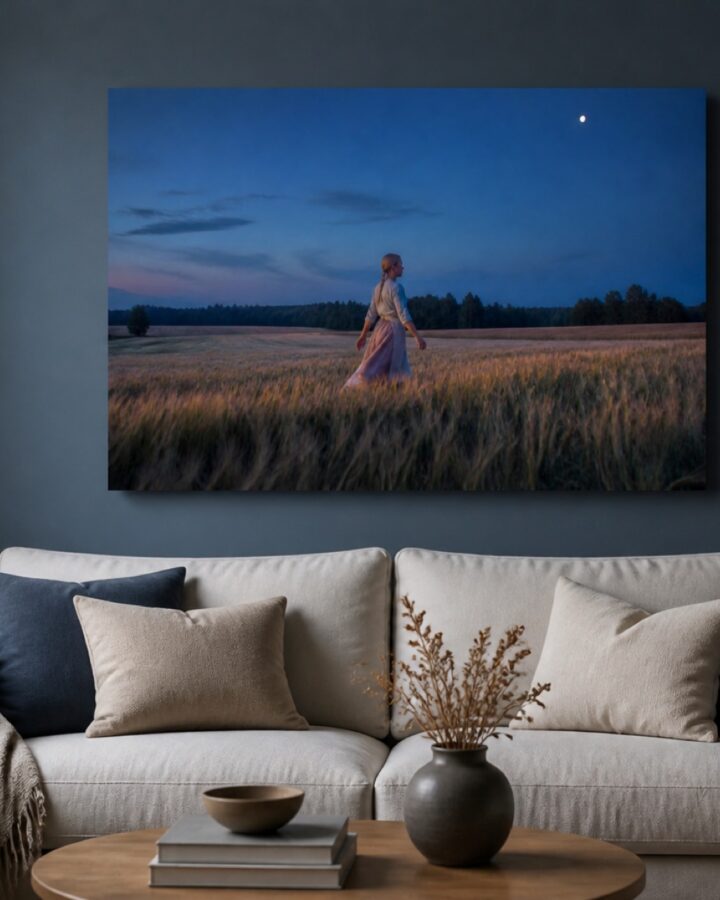 Sininen hetki vaaka canvas-taulu
