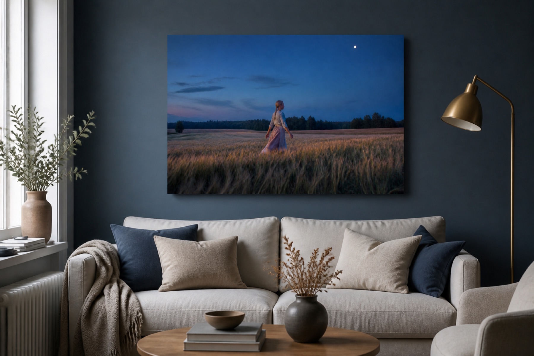 Sininen hetki vaaka canvas-taulu