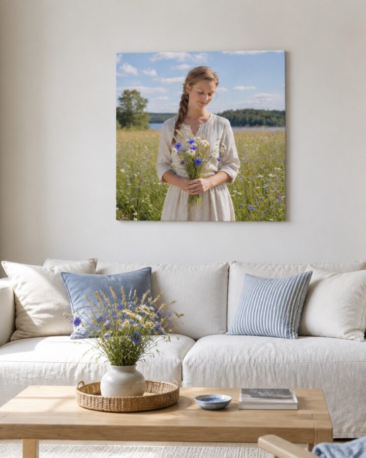 Villikukkakimppu nelio canvas-taulu