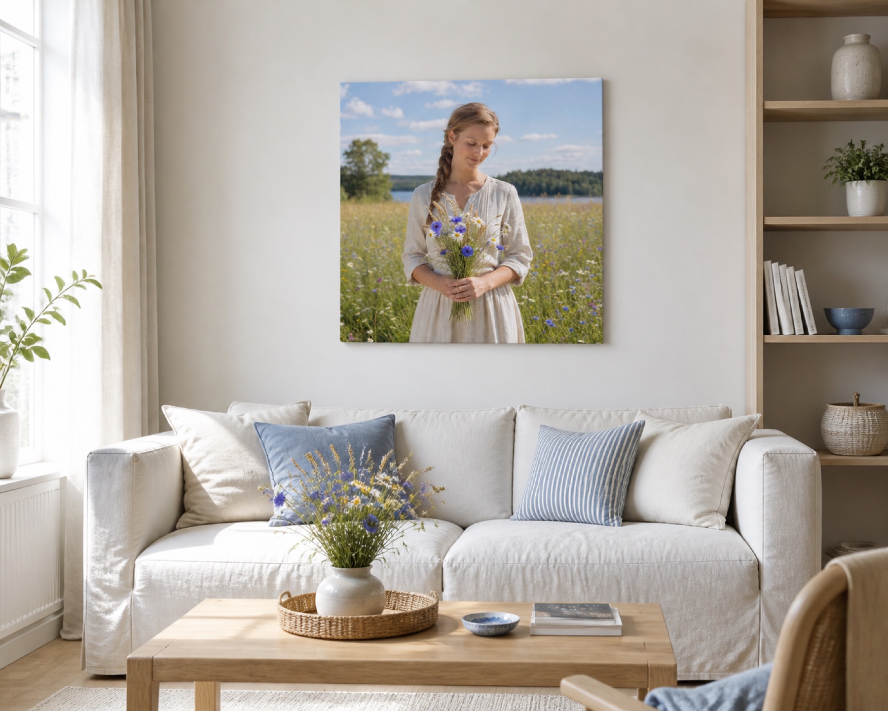 Villikukkakimppu nelio canvas-taulu