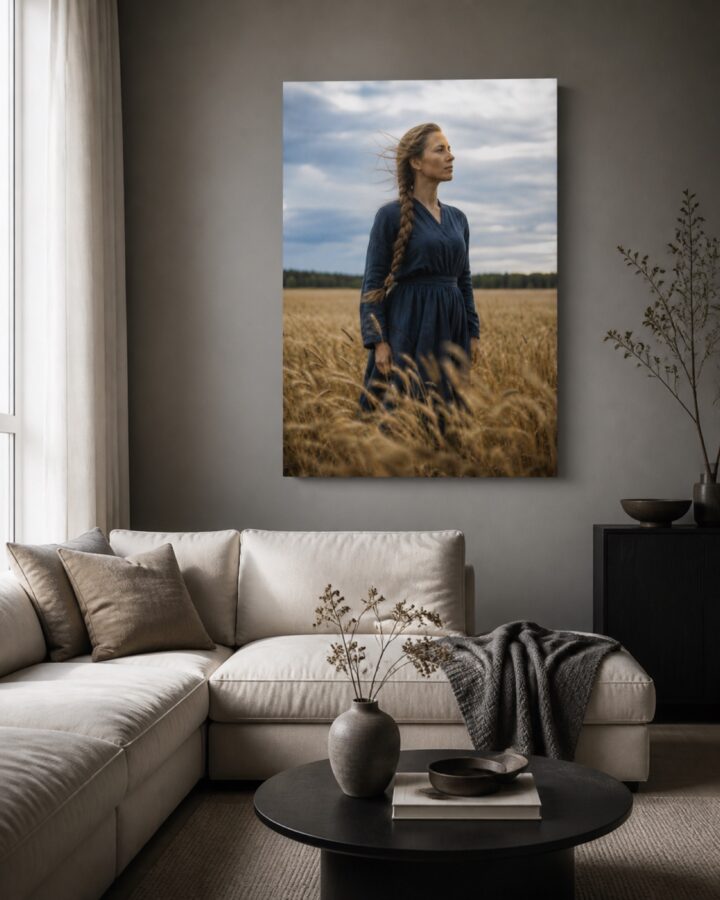 Pohjoistuulen neito pysty canvas-taulu