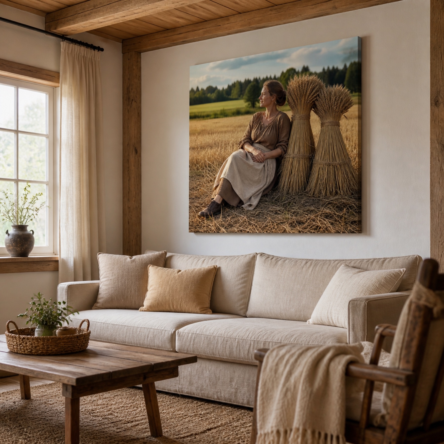 Sadonkorjuun rauha nelio canvas-taulu