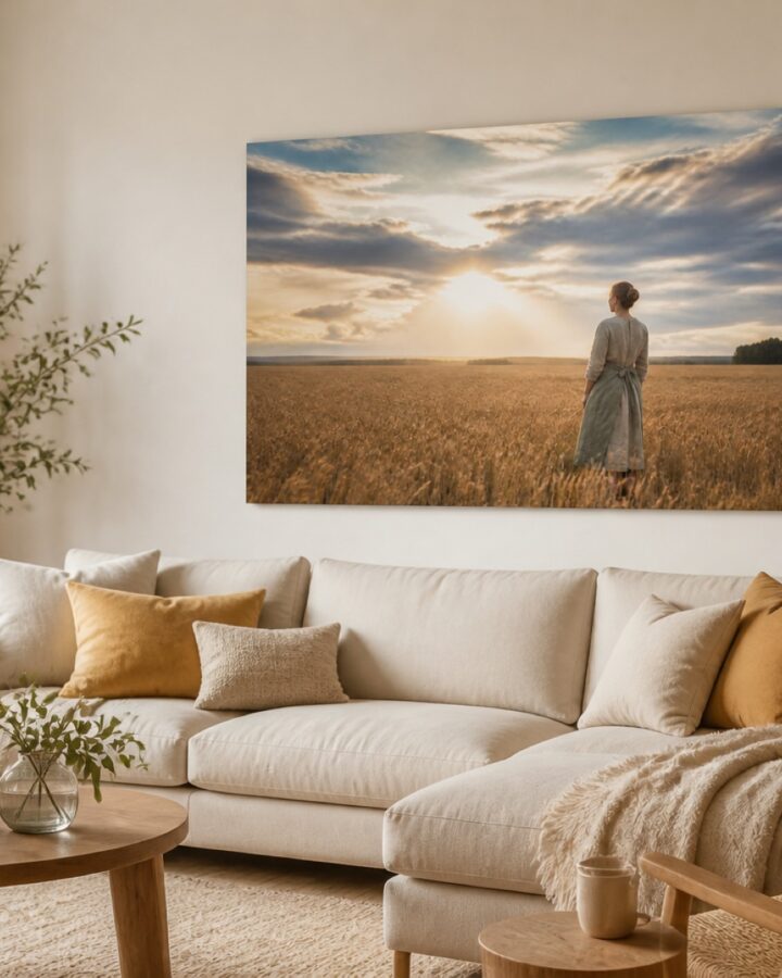 Horisontin valo vaaka canvas-taulu