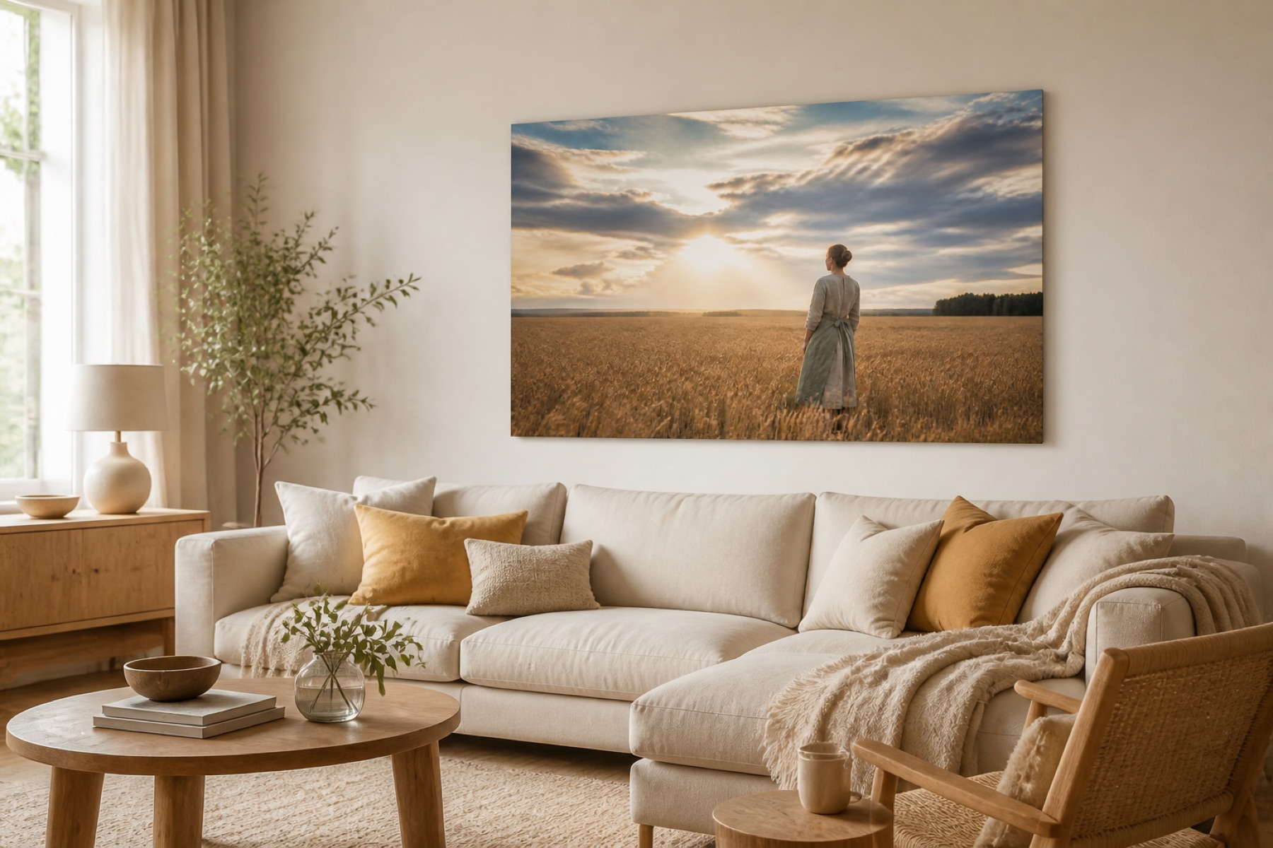 Horisontin valo vaaka canvas-taulu