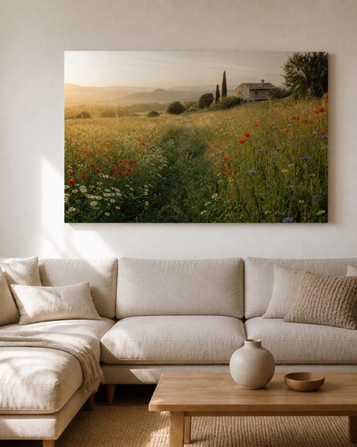 Provencen villikukkaniitty vaaka canvas-taulu