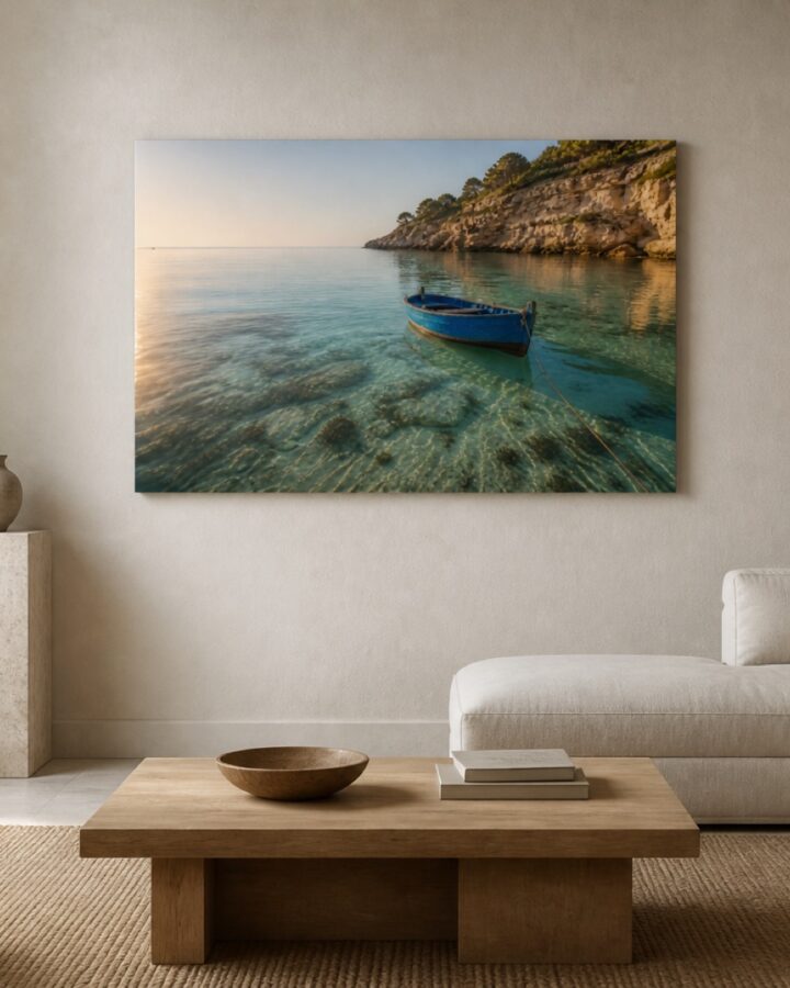 Mallorcan sininen vene vaaka canvas-taulu