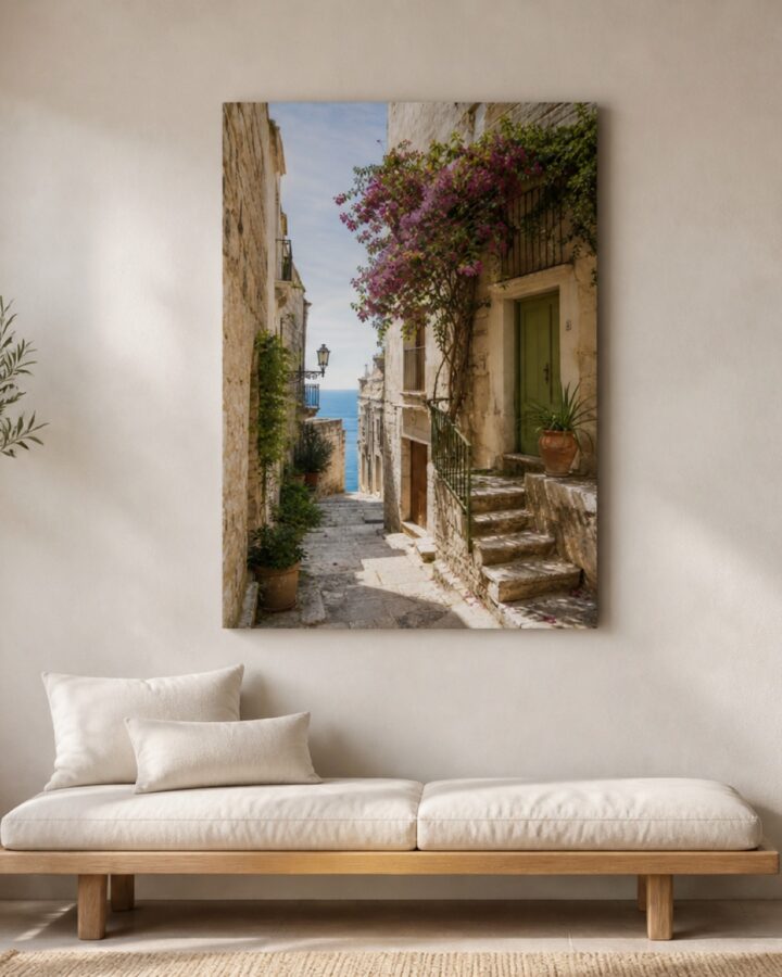 Puglian kivikujan valo pysty canvas-taulu