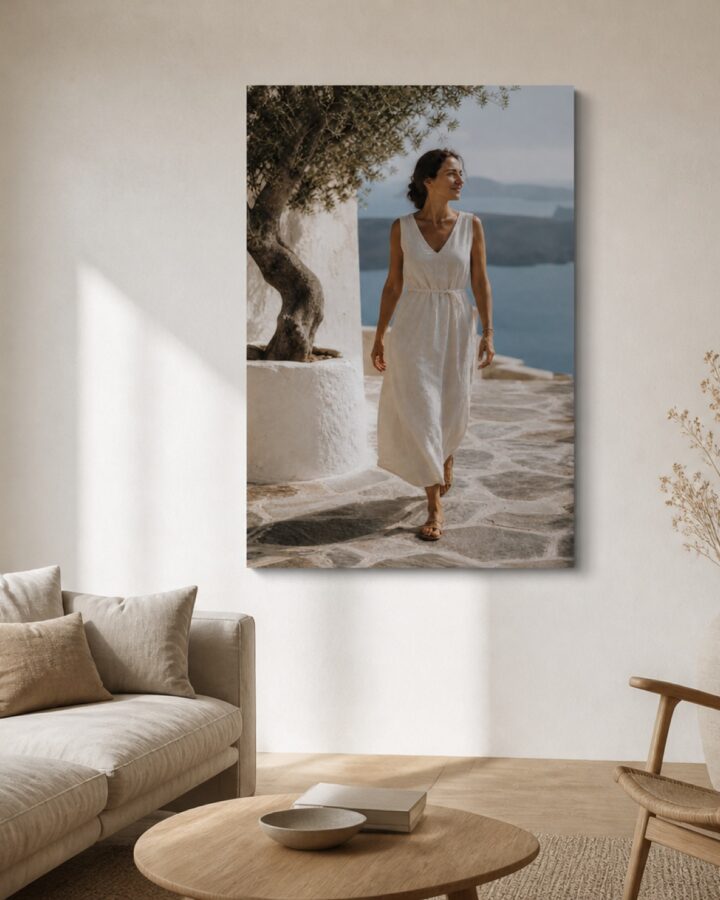 Kreikan pellavatuuli pysty canvas-taulu