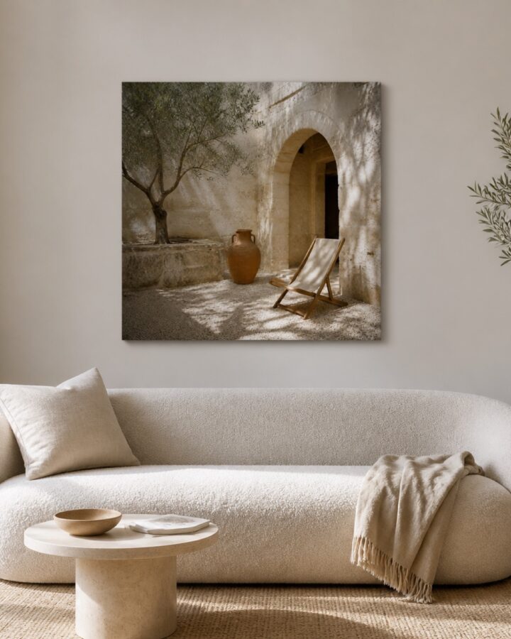 Menorcan kalkkikivipiha nelio canvas-taulu