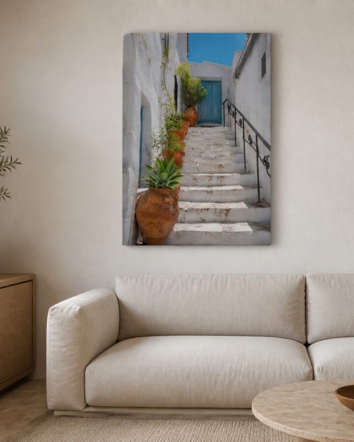 Andalusian ruukkuportaat pysty canvas-taulu