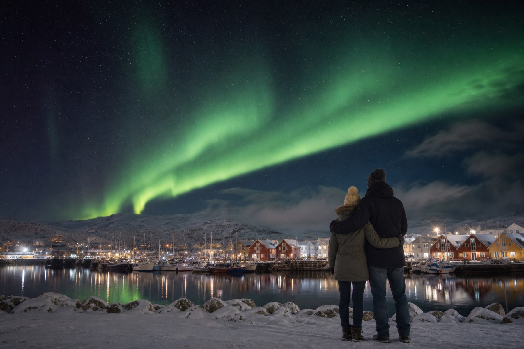 Reykjavikin revontulisatama canvas-taulu